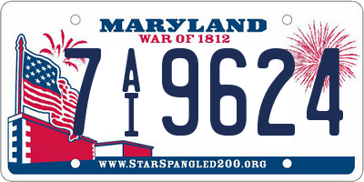MD license plate 7AI9624
