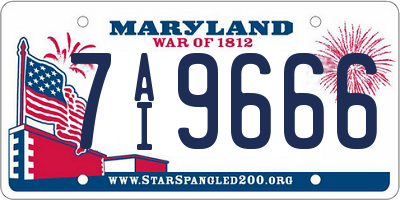MD license plate 7AI9666