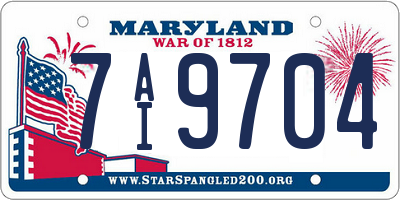 MD license plate 7AI9704