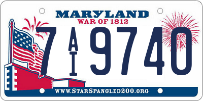 MD license plate 7AI9740