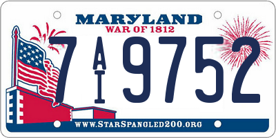 MD license plate 7AI9752