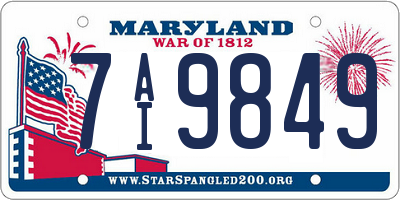 MD license plate 7AI9849