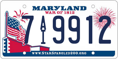MD license plate 7AI9912
