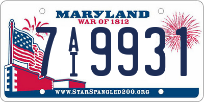 MD license plate 7AI9931