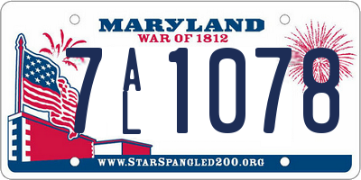 MD license plate 7AL1078