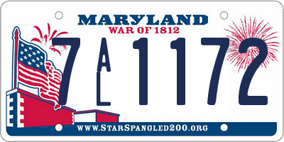MD license plate 7AL1172
