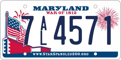 MD license plate 7AL4571