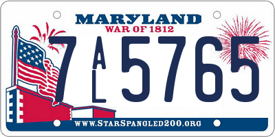MD license plate 7AL5765