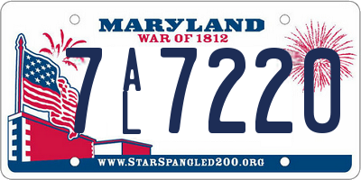 MD license plate 7AL7220