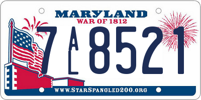 MD license plate 7AL8521