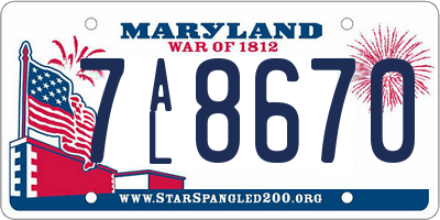 MD license plate 7AL8670
