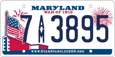 MD license plate 7AM3895