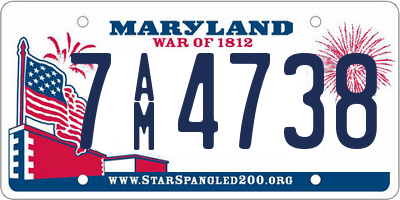 MD license plate 7AM4738