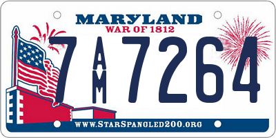 MD license plate 7AM7264