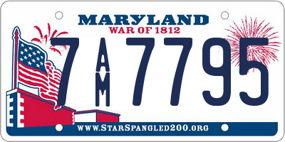 MD license plate 7AM7795