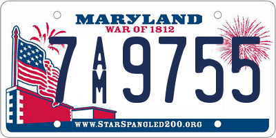 MD license plate 7AM9755