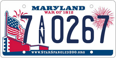 MD license plate 7AN0267