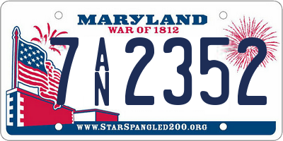 MD license plate 7AN2352