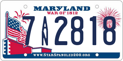 MD license plate 7AN2818