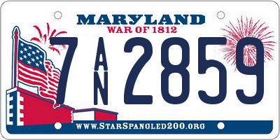 MD license plate 7AN2859