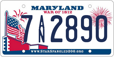 MD license plate 7AN2890