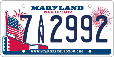 MD license plate 7AN2992