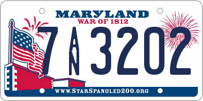 MD license plate 7AN3202
