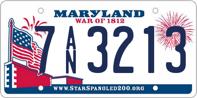 MD license plate 7AN3213