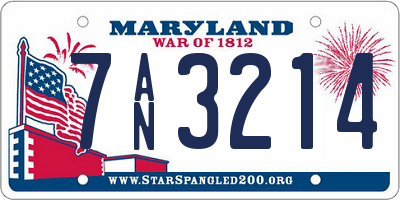 MD license plate 7AN3214