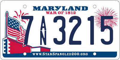 MD license plate 7AN3215