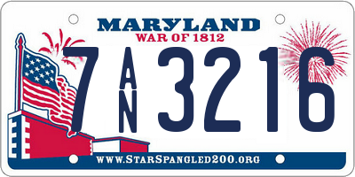 MD license plate 7AN3216