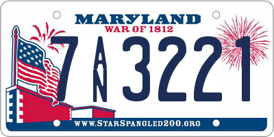 MD license plate 7AN3221