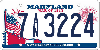 MD license plate 7AN3224
