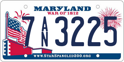 MD license plate 7AN3225