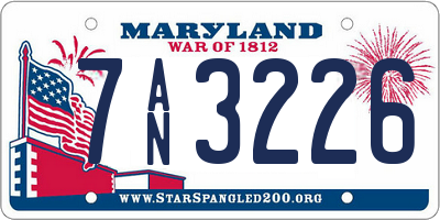 MD license plate 7AN3226
