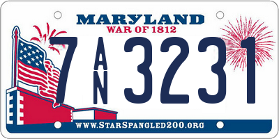 MD license plate 7AN3231
