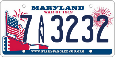 MD license plate 7AN3232