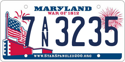 MD license plate 7AN3235