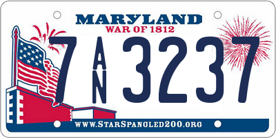 MD license plate 7AN3237