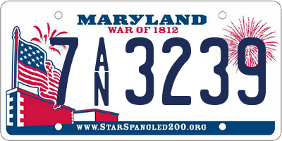 MD license plate 7AN3239