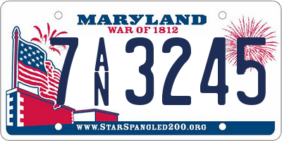 MD license plate 7AN3245