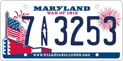 MD license plate 7AN3253
