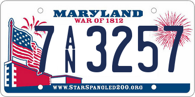 MD license plate 7AN3257