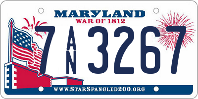 MD license plate 7AN3267