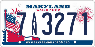 MD license plate 7AN3271