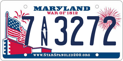 MD license plate 7AN3272