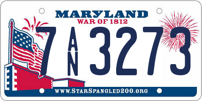 MD license plate 7AN3273