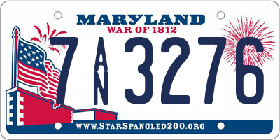 MD license plate 7AN3276