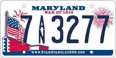 MD license plate 7AN3277
