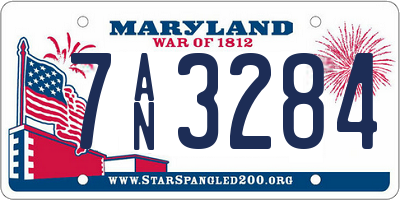 MD license plate 7AN3284